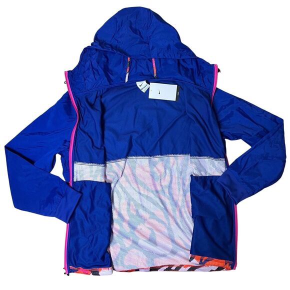 Nike Jacket Mens L Windbreaker Blue Running Lightweight ColorfulRetro DM5552-455 - Picture 10 of 13